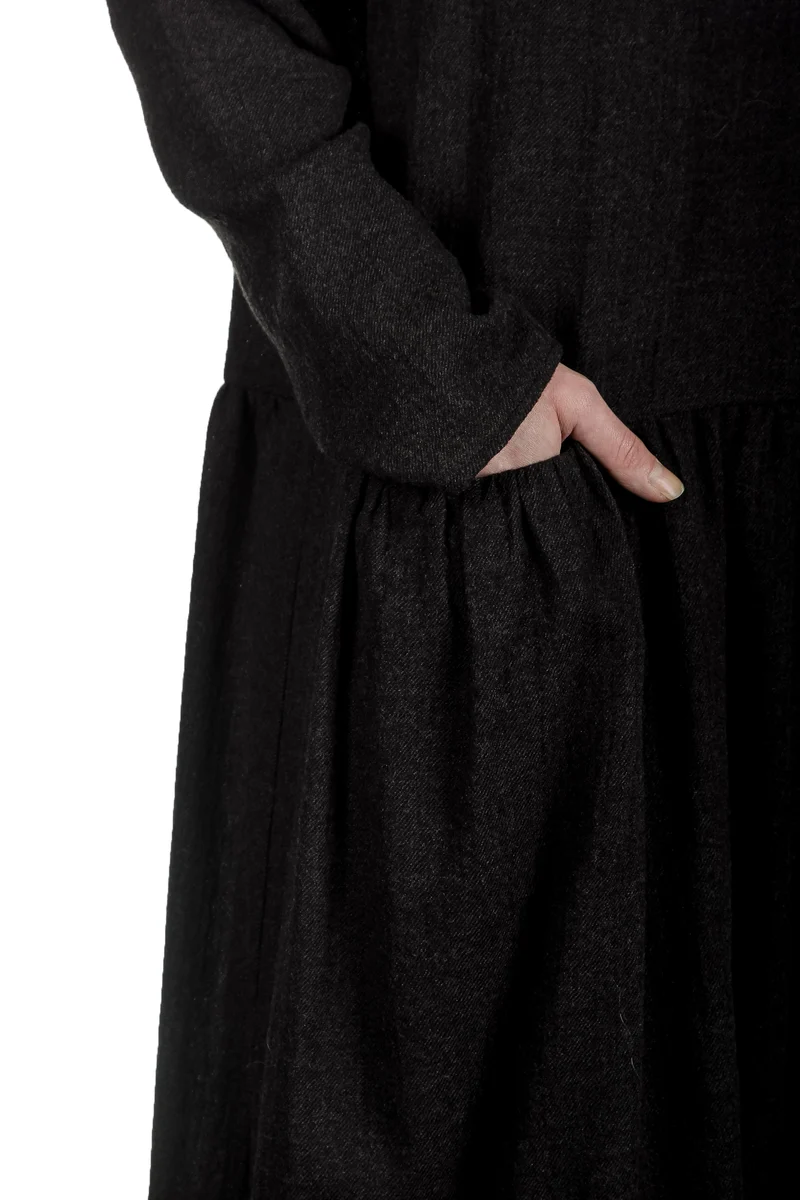 Apuntob Damen Avantgarde Hemdblusenkleid dunkelbraun