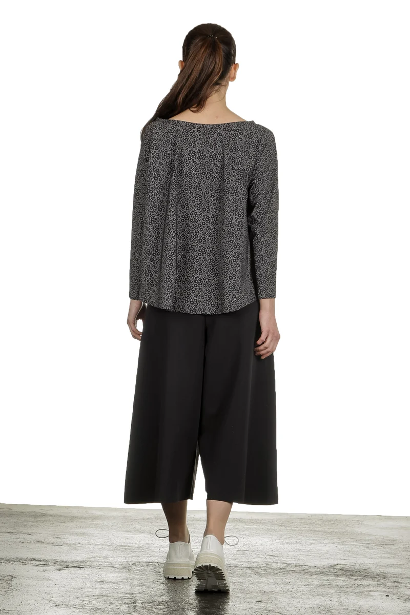 Schella Kann 2 Damen Stretch Langarm Shirt Print schwarz grau
