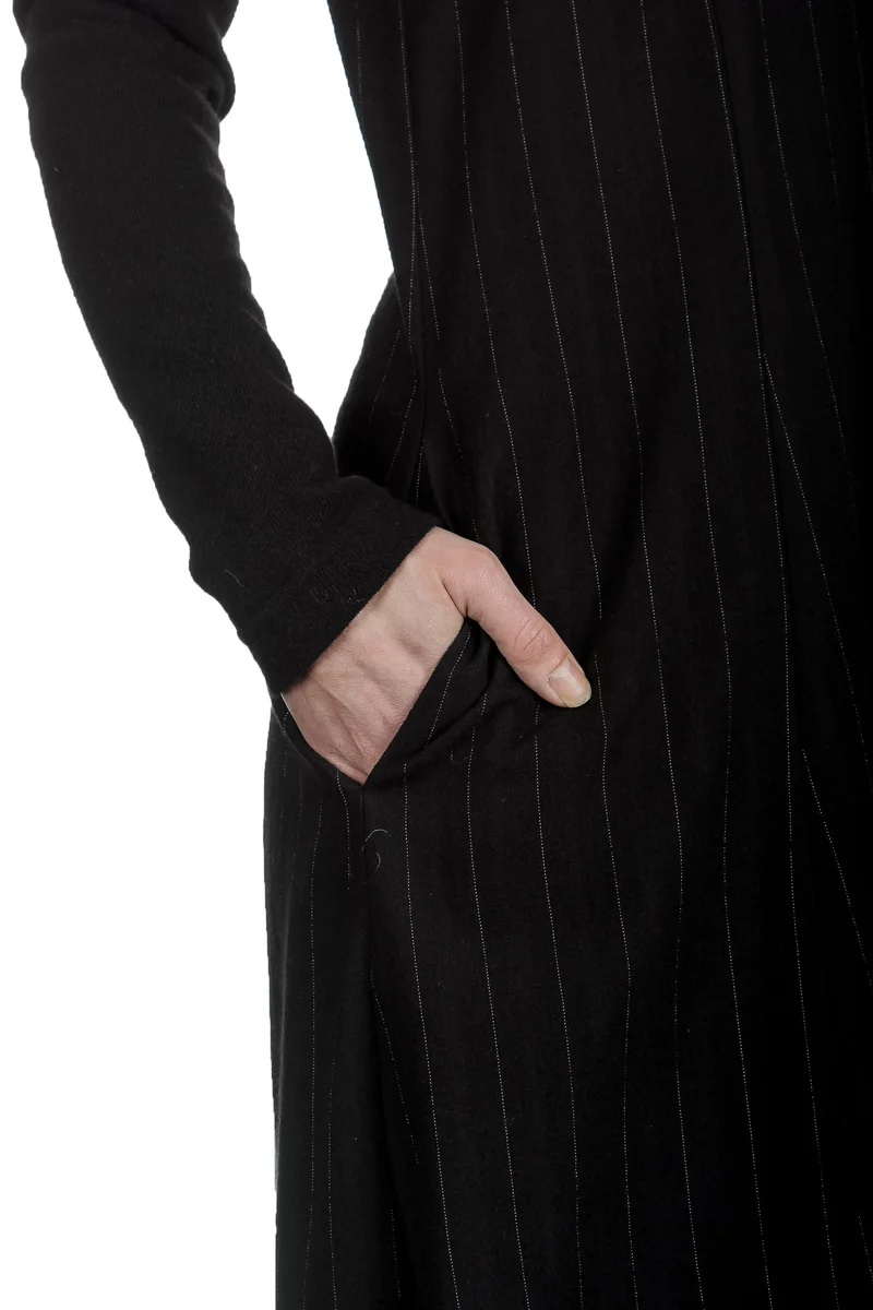 Yukai Damen Kleid Asymetrisch mit Kapuze schwarz