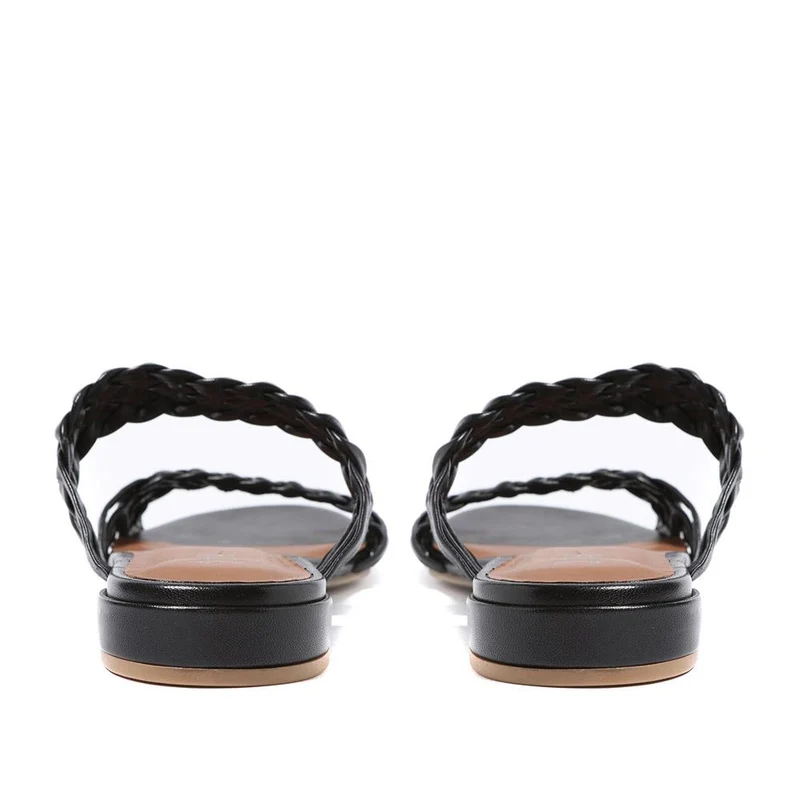 Madena Leather Mule Sandals - MADENA / 323 882 - Black