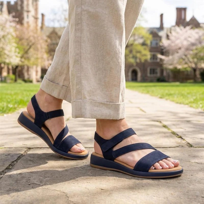 Nubuck Leather Touch-Fasten Sandals - GAB41522 / 327 028 - Navy