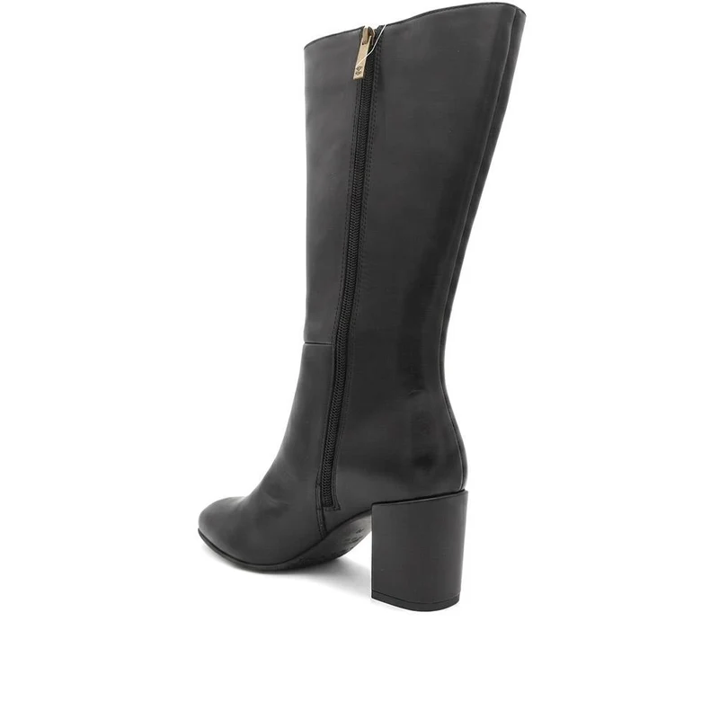 Eirith Block Heel Smart Leather Long Boots - EIRITH / 329 780 - Black Leather