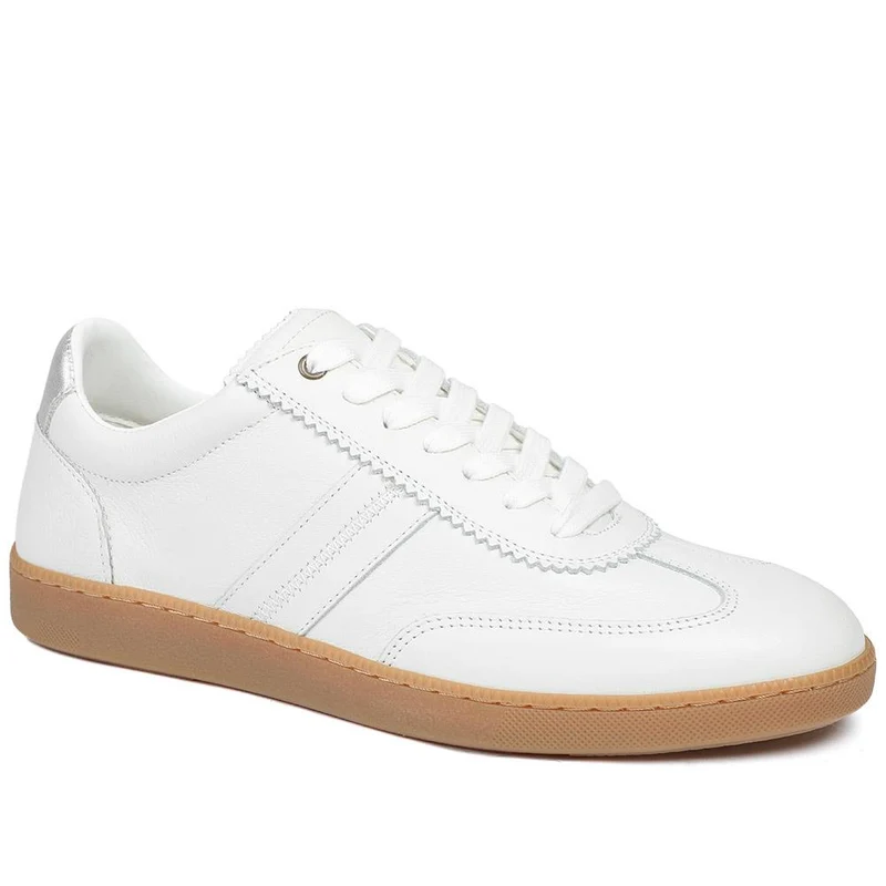 Annora Casual Leather Trainers - ANNORA / 328 757 - White