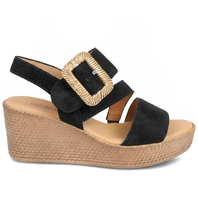 Gabor Embrace Leather Buckled Espadrilles - GAB43521 / 328 870