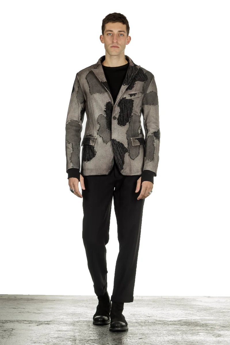 AVANT TOI Herren Woll Sakko camouflage taupe