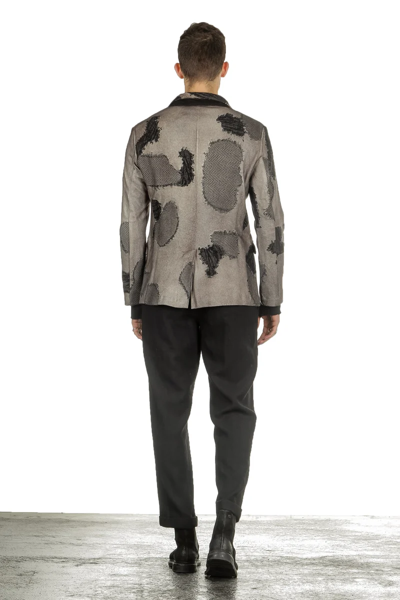 AVANT TOI Herren Woll Sakko camouflage taupe