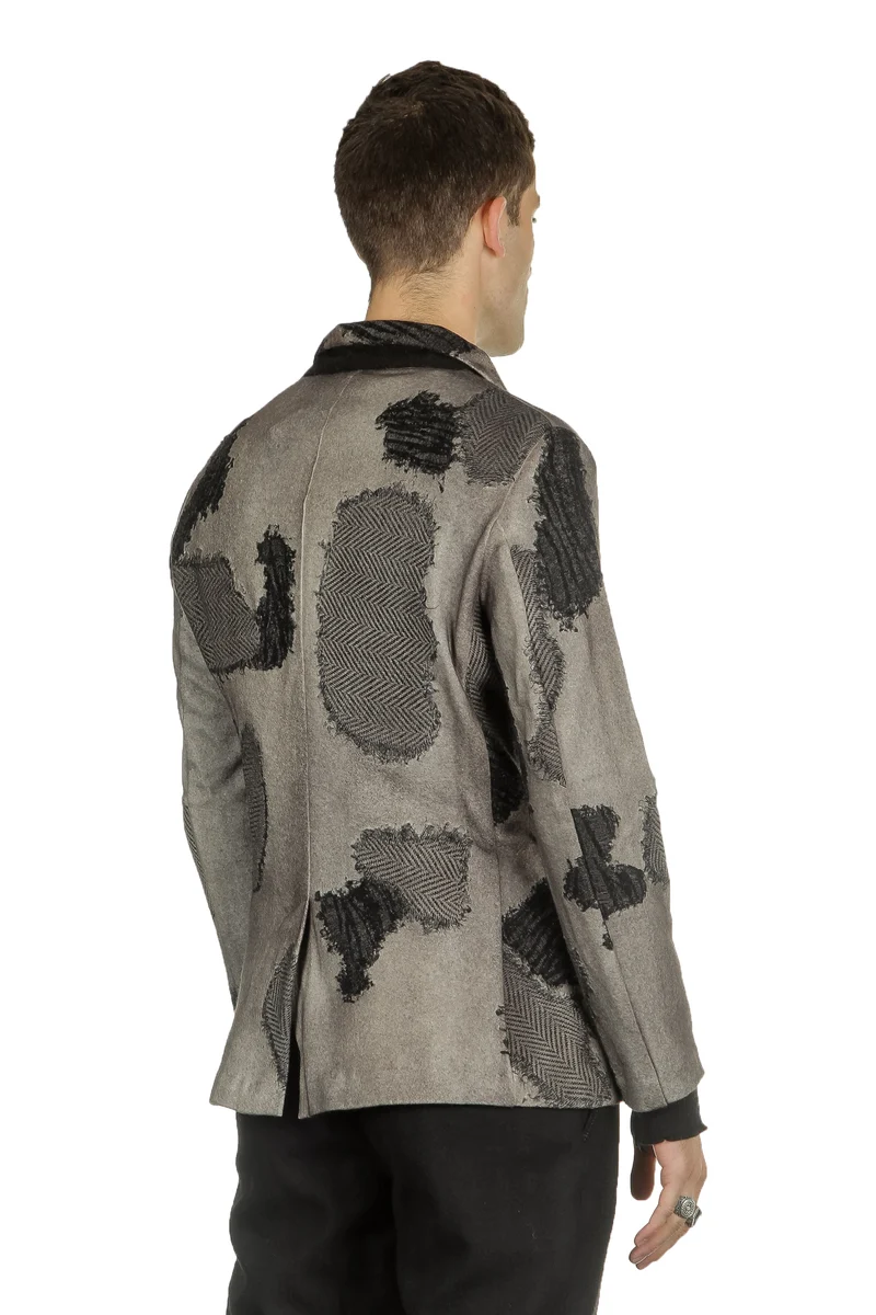 AVANT TOI Herren Woll Sakko camouflage taupe