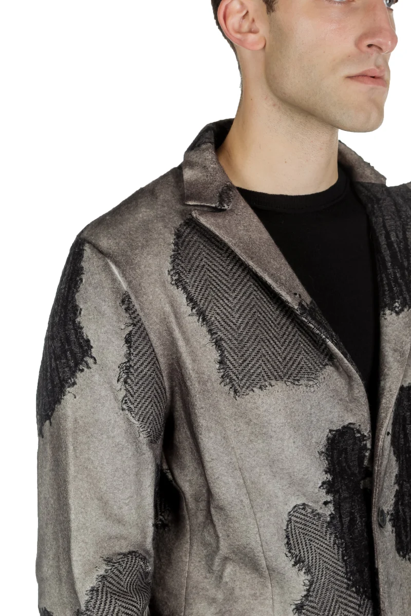 AVANT TOI Herren Woll Sakko camouflage taupe