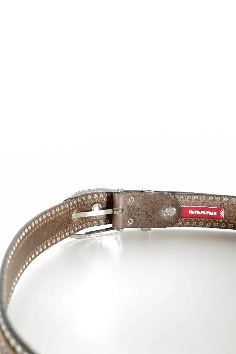NANNI Metall Glitzergürtel in taupe
