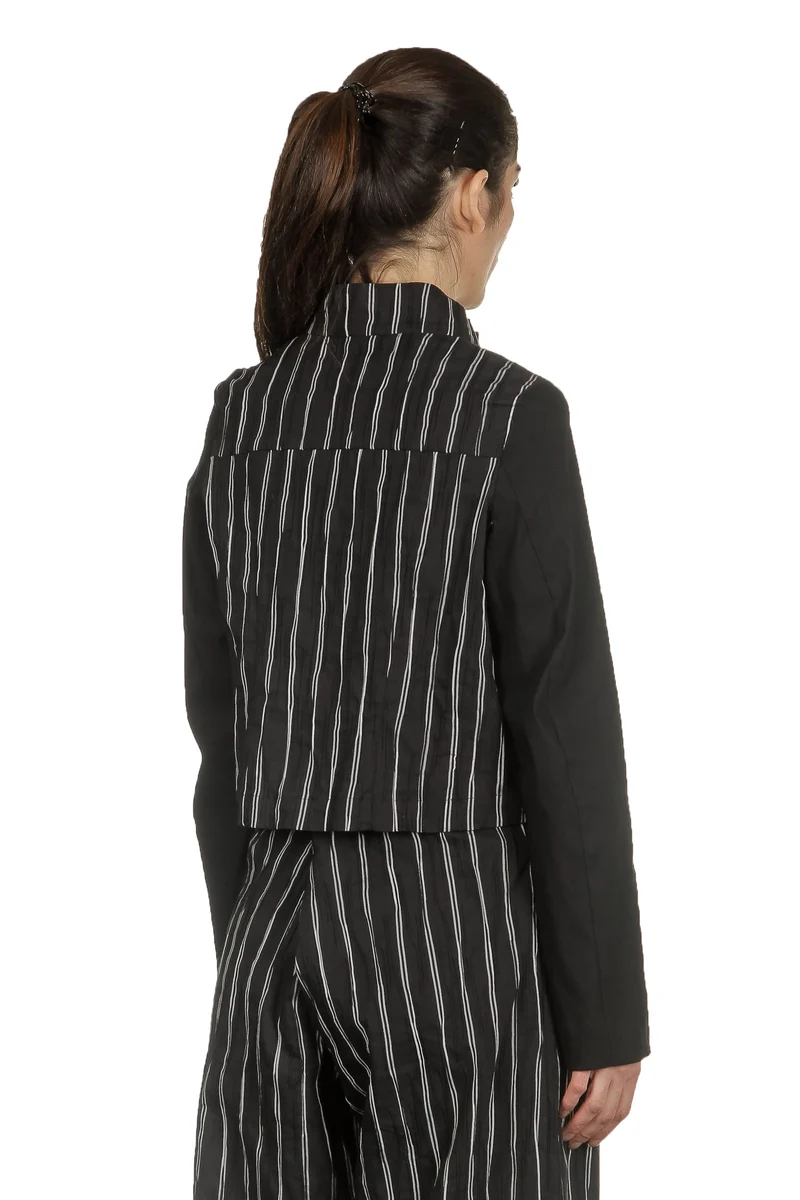 Yukai Damen Kurzjacke mit Streifen schwarz