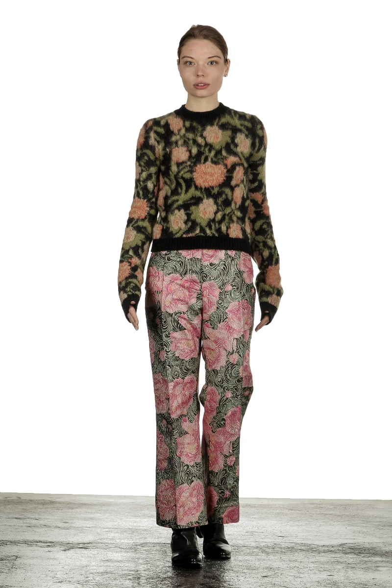 Paco Rabanne Damen 7/8 Hose mit Blumenmuster multicolor