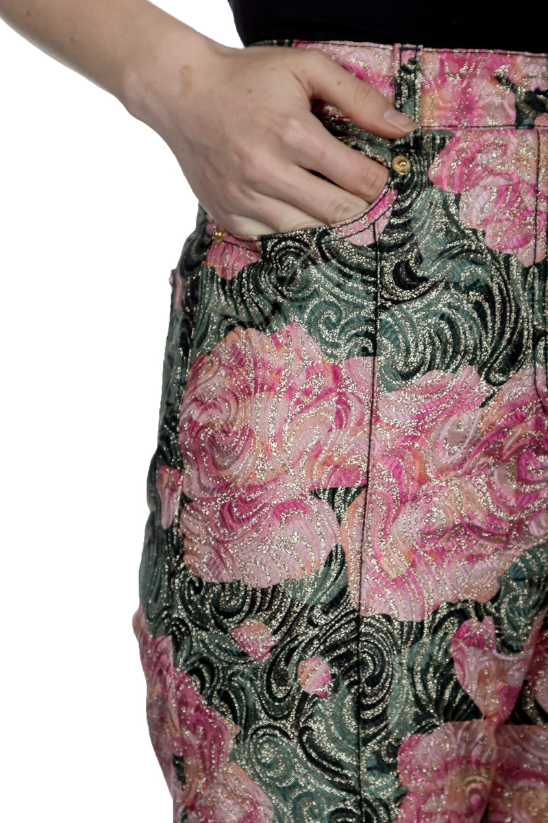 Paco Rabanne Damen 7/8 Hose mit Blumenmuster multicolor