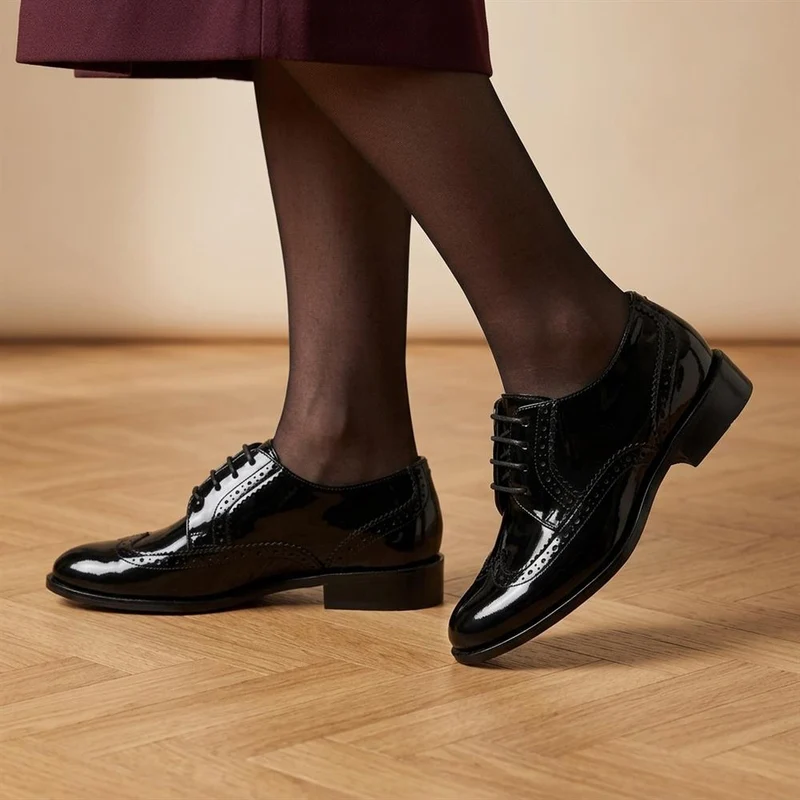Lizbeth Patent Leather Brogues - LIZBETH / 330 044 - Black Patent