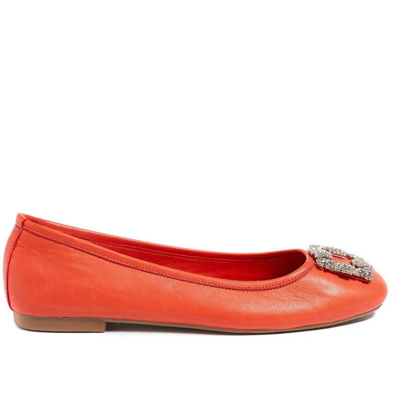 Giorgiana Embellished Ballet Pumps - GIORGIANA / 323 918 - Red