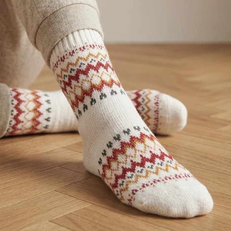 Barbour Kingsford Fair Isle Socks - BARBR44517 / 329 682 - Cream Multi