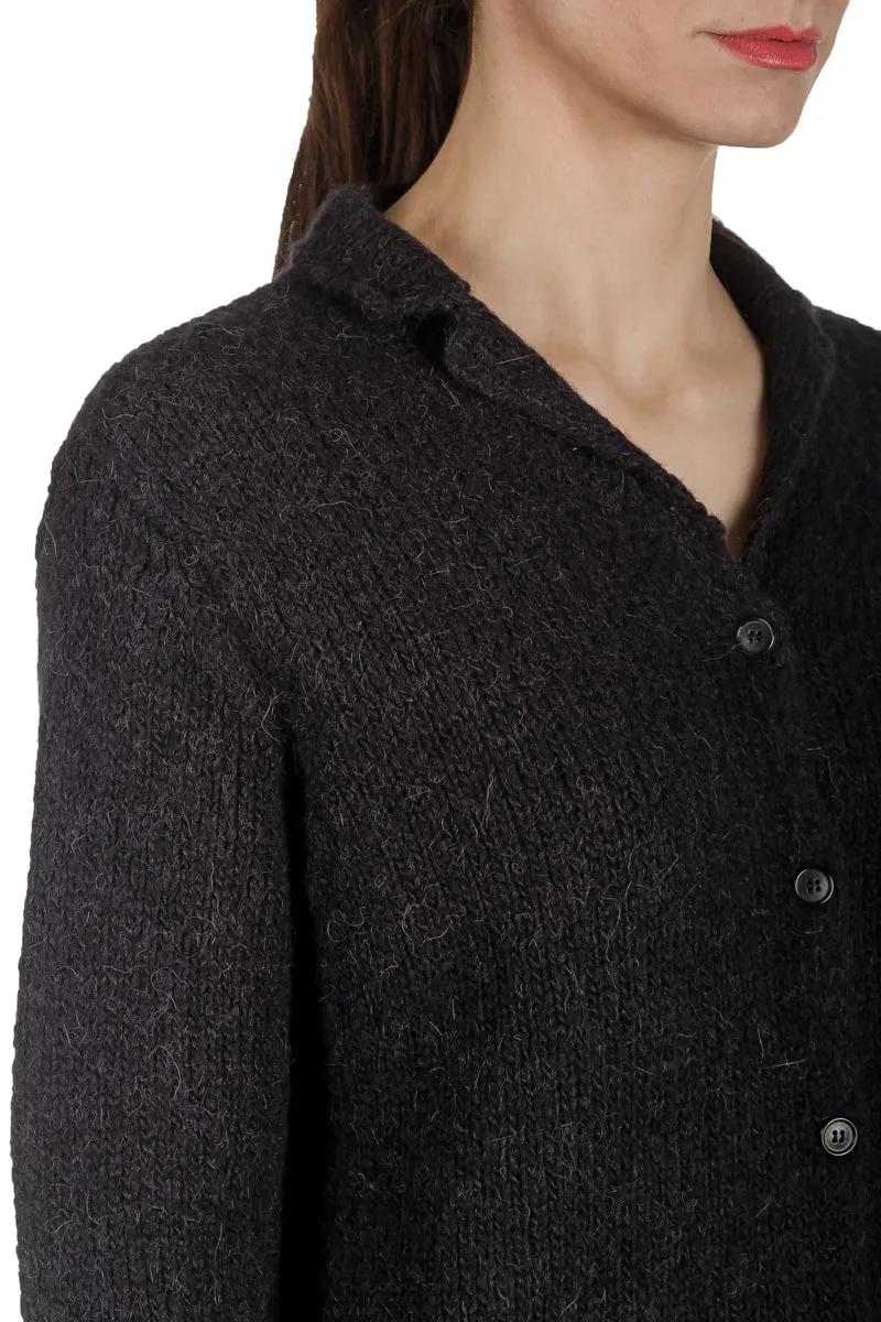 Apuntob Damen Avantgarde Strickjacke schwarz