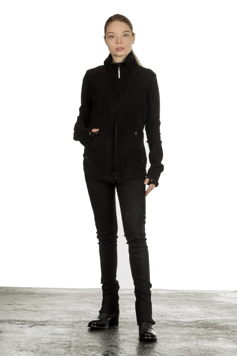 Isaac Sellam Damen Leder Jacke schwarz