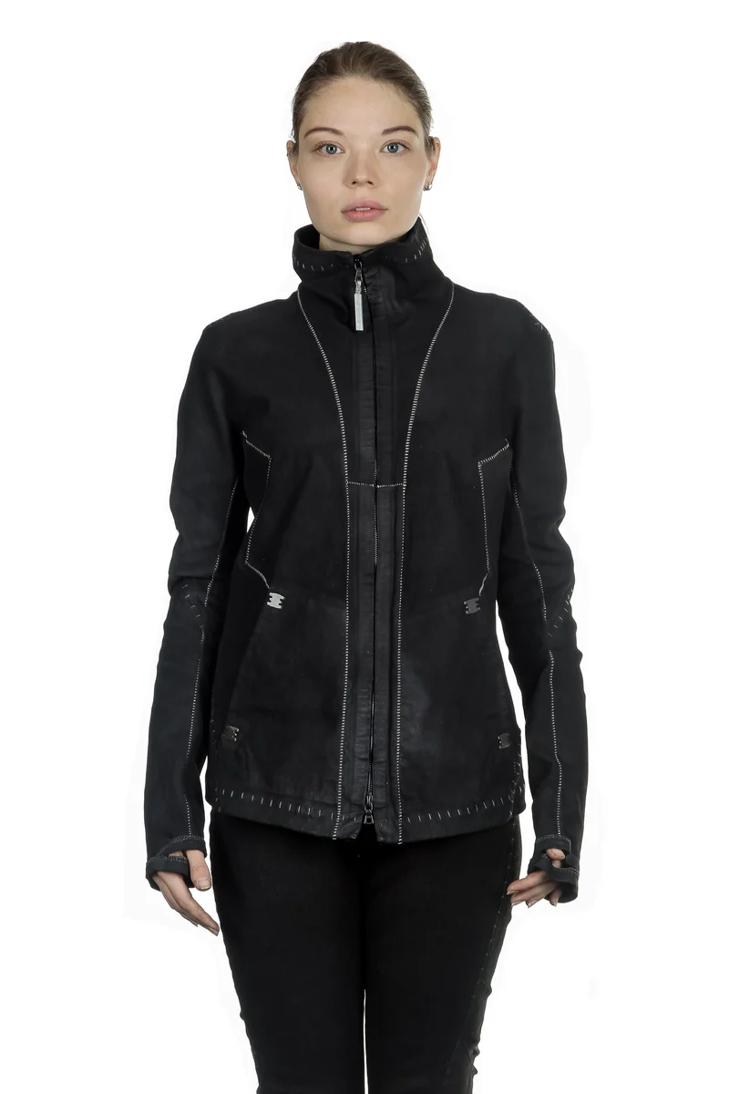 Isaac Sellam Damen Leder Jacke anthrazit