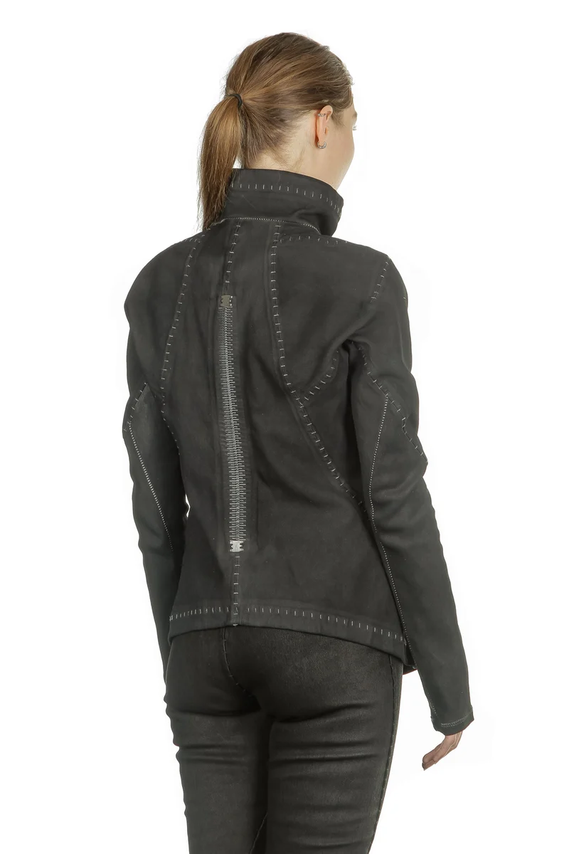 Isaac Sellam Damen Leder Jacke anthrazit
