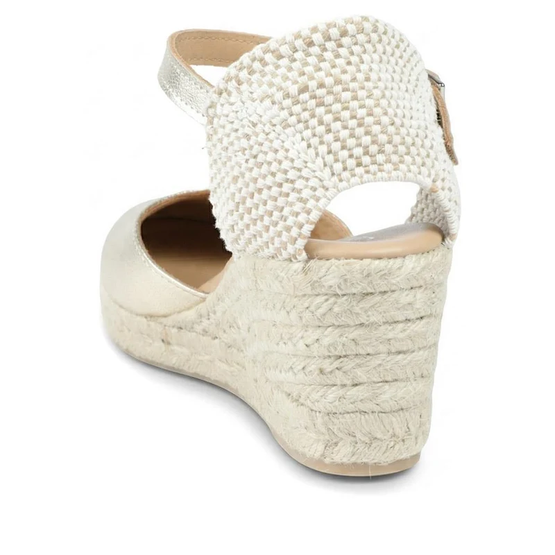 Rayna Leather Buckled Espadrilles - RAYNA / 329 413 - Gold Leather