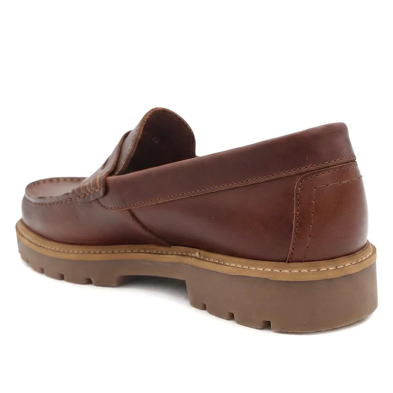 Peregrine Chunky Leather Penny Style Shoes - PEREGRINE / 330 106 - Brown