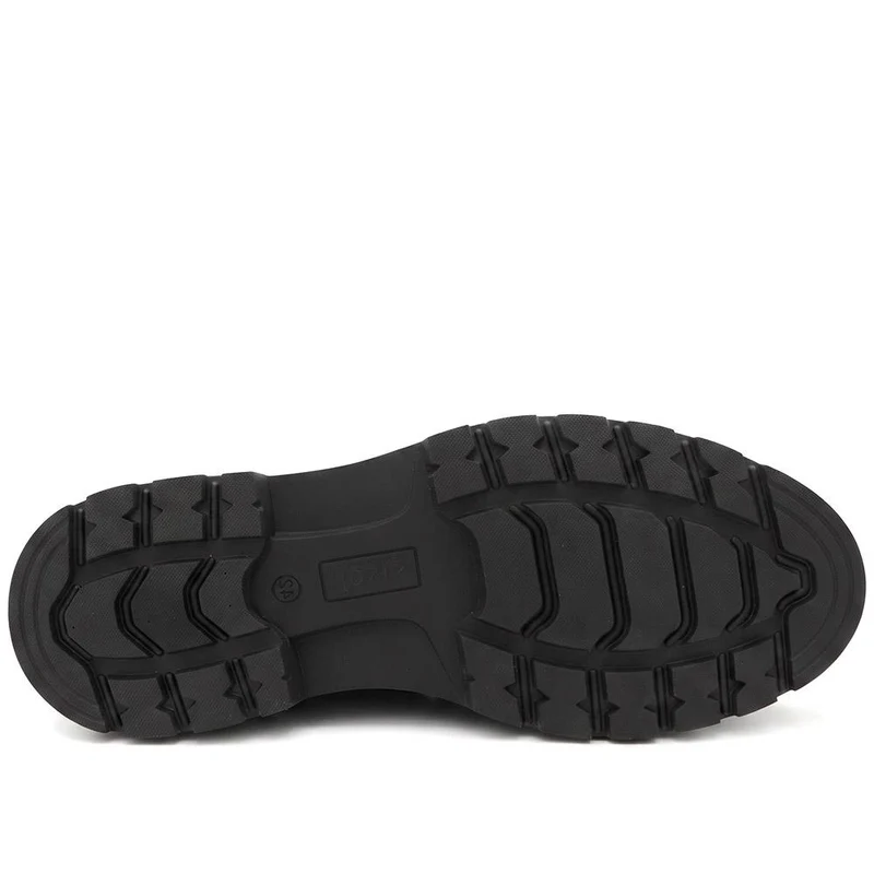 Peregrine Chunky Leather Penny Style Shoes - PEREGRINE / 330 106 - Black