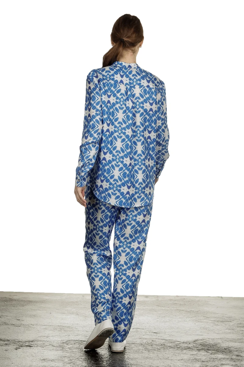 813 Ottotredici Damen Hosenrock mit Print aus Seide mehrfarbig