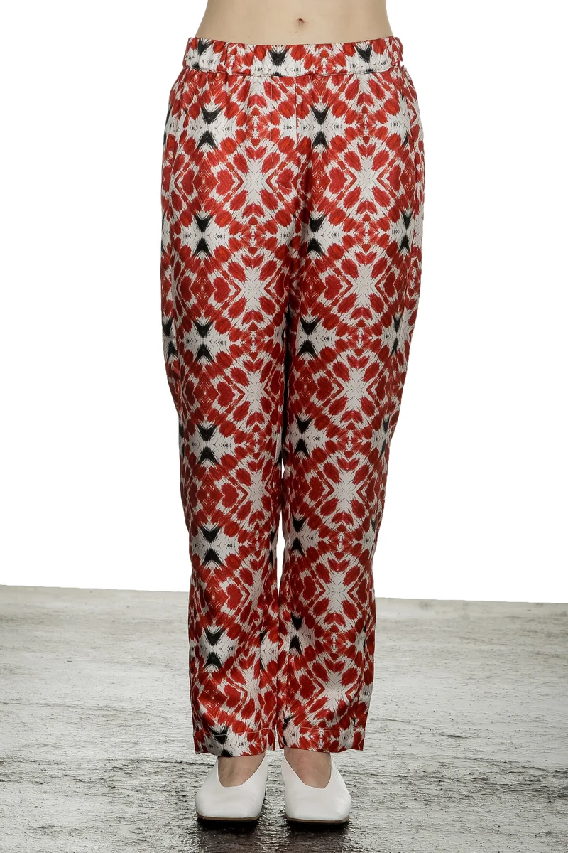 813 Ottotredici Damen Hosenrock mit Print aus Seide mehrfarbig