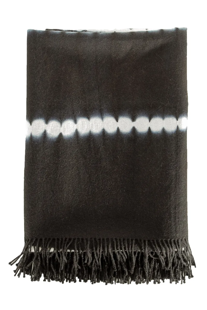 Suzusan Alpaka Decke Shibori schwarz weiß