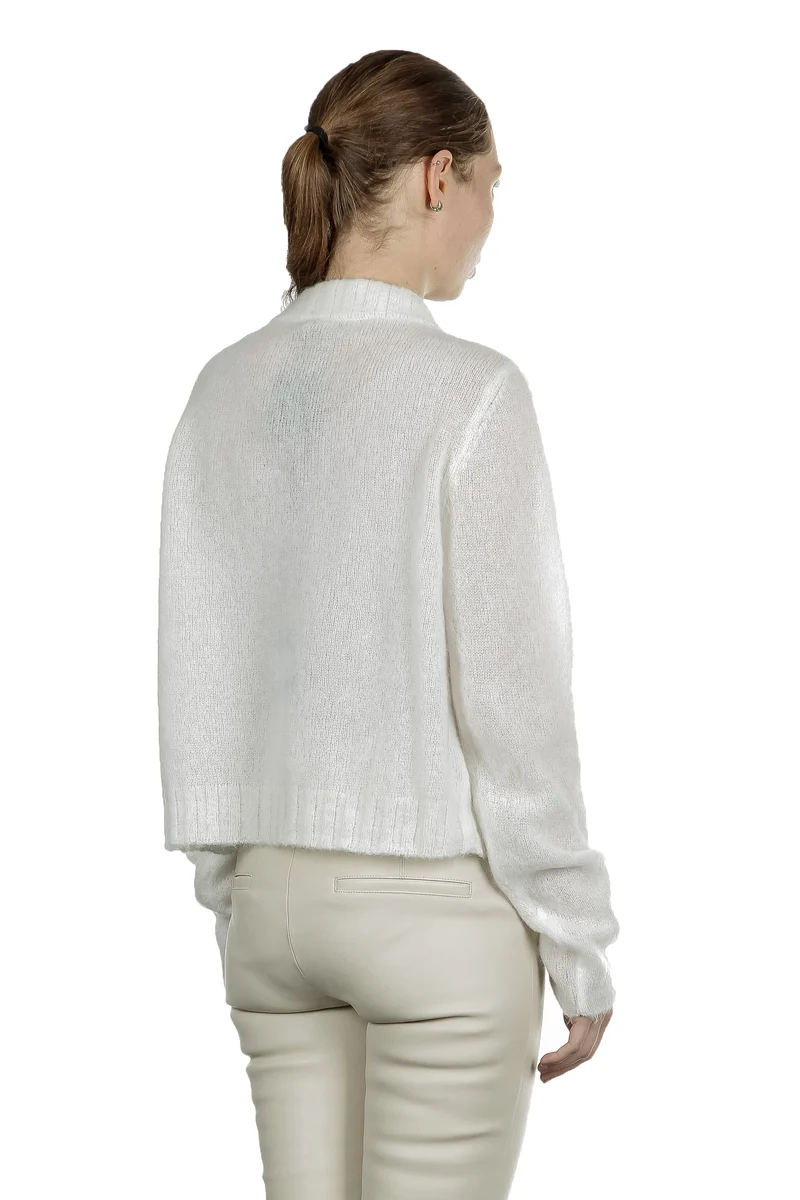 Sarah Pacini Damen Strickjacke weiß