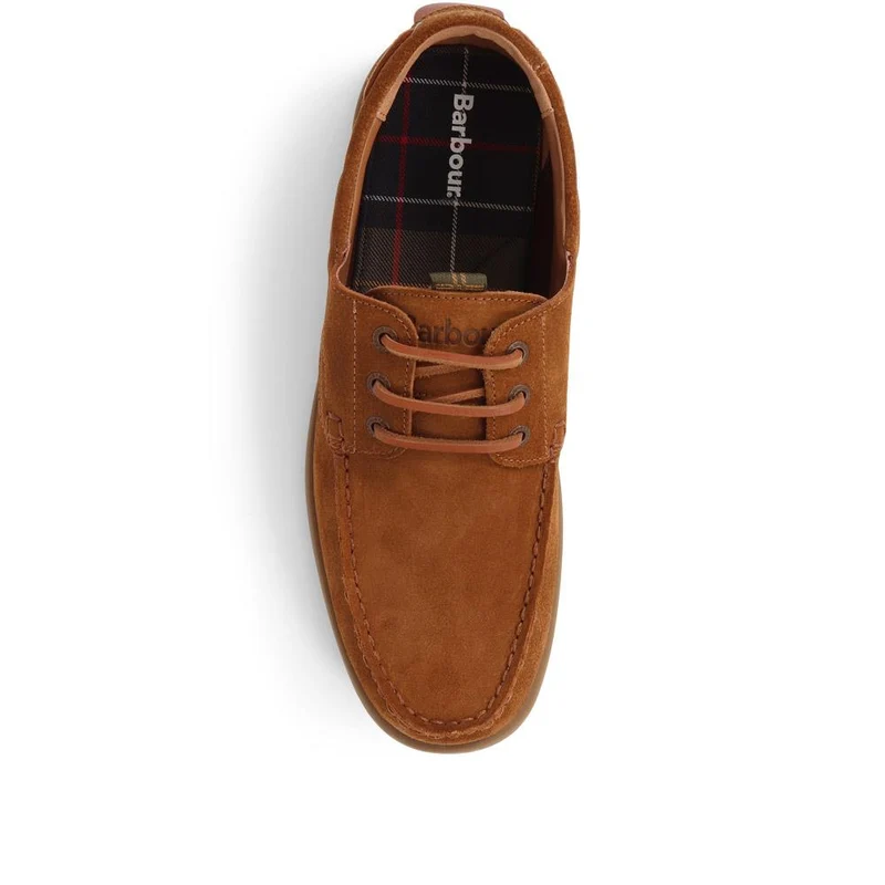 Armada Calf Leather Boat Shoes - BARBR39504 / 324 827 - Cognac Suede