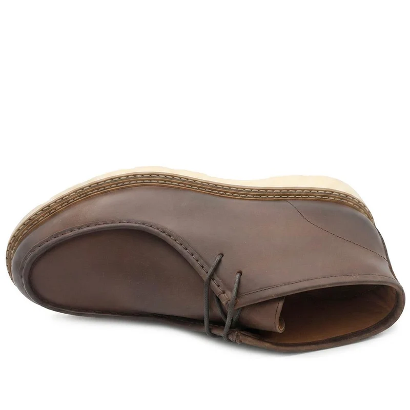 Daxton Coated Leather Chukka Boots - DAXTON / 329 769 - Dark Brown Leather