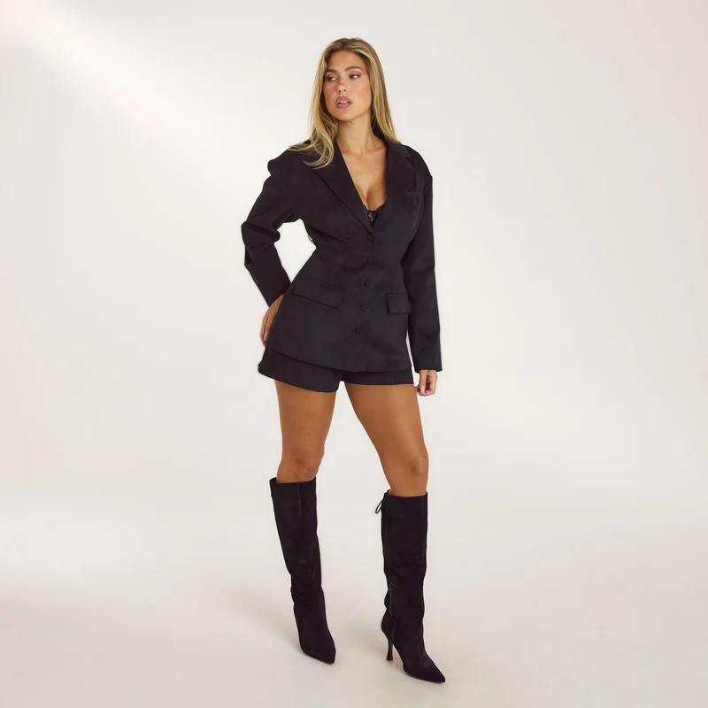 Wildledershorts - Schwarz