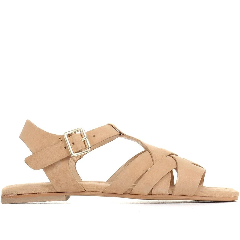 Lyla Flat Sandals - LYLA / 321 572 - Tan Suede