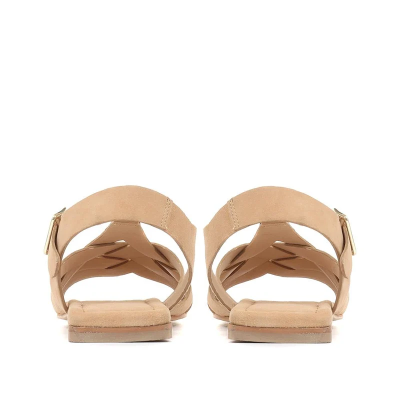 Lyla Flat Sandals - LYLA / 321 572 - Tan Suede