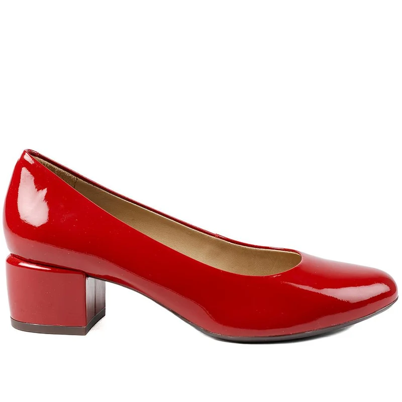 Zakynthos Leather Block Heel Court Shoes - ZAKYNTHOS / 329 423