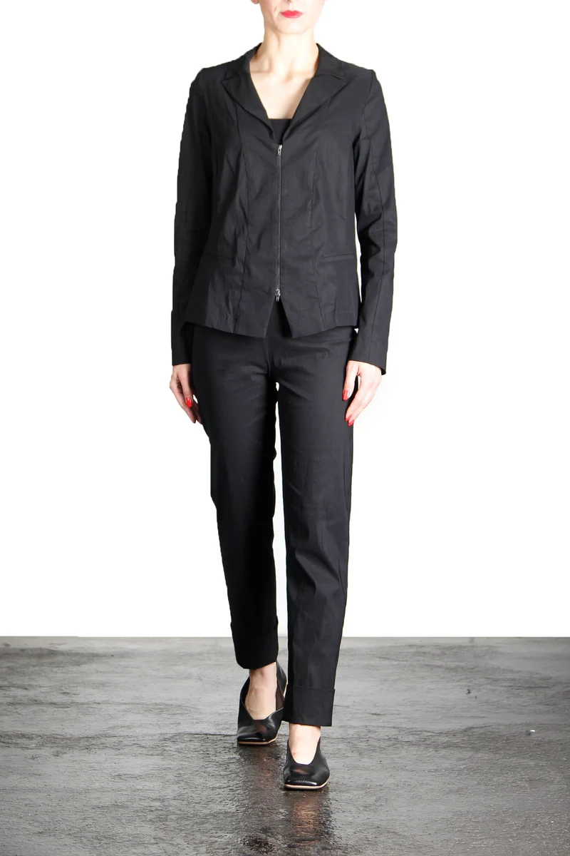 Yukai Damen Blazer Mit Reißverschluss schwarz