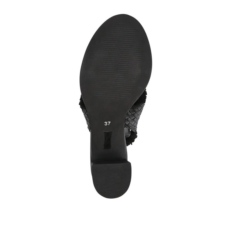 Jaguar Leather Block-Heeled Sandals - JAGUAR / 327 160 - Black