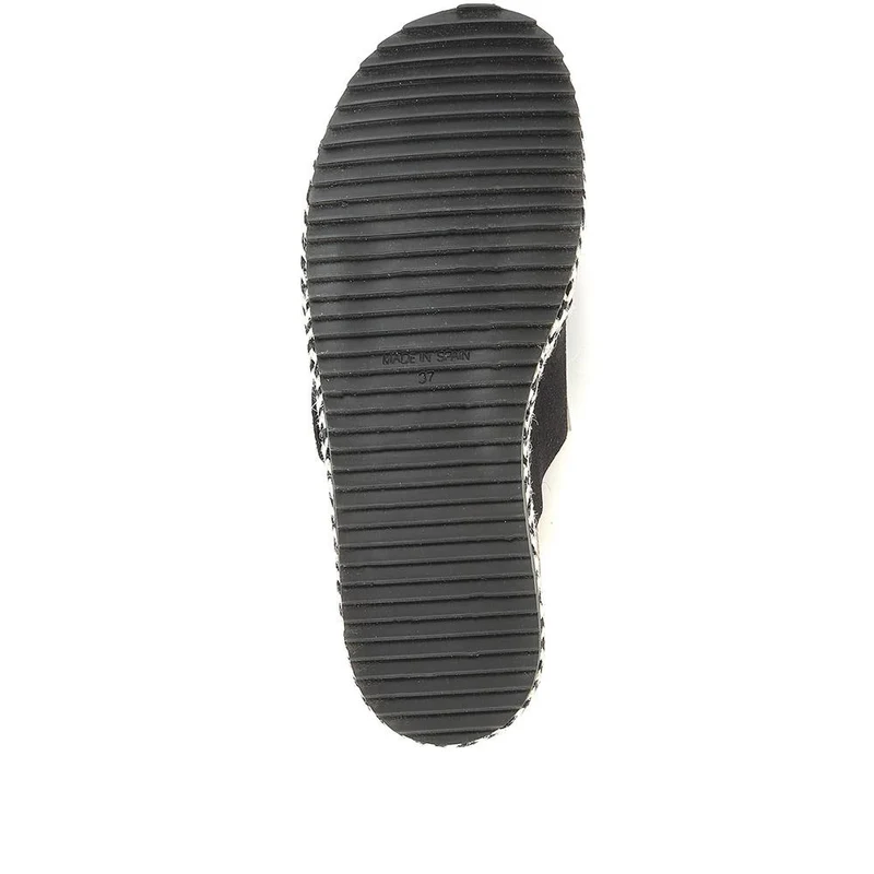 Tammy Double Buckle Mule Sandals - TAMMY / 322 039 - Black Suede