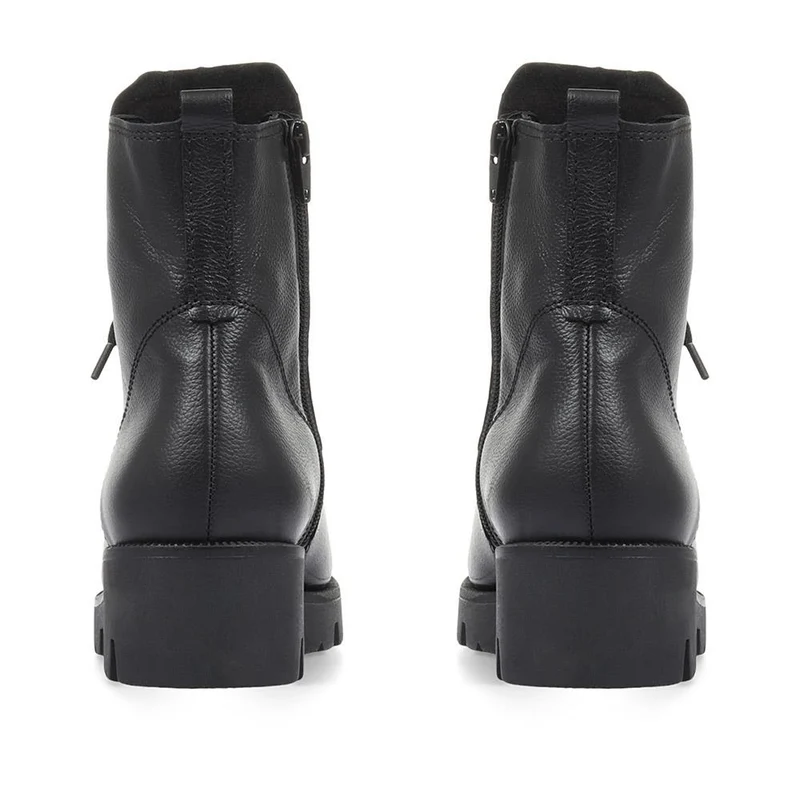 Wide Fit Leather Biker Boots - GAB32527 / 319 156 - Black