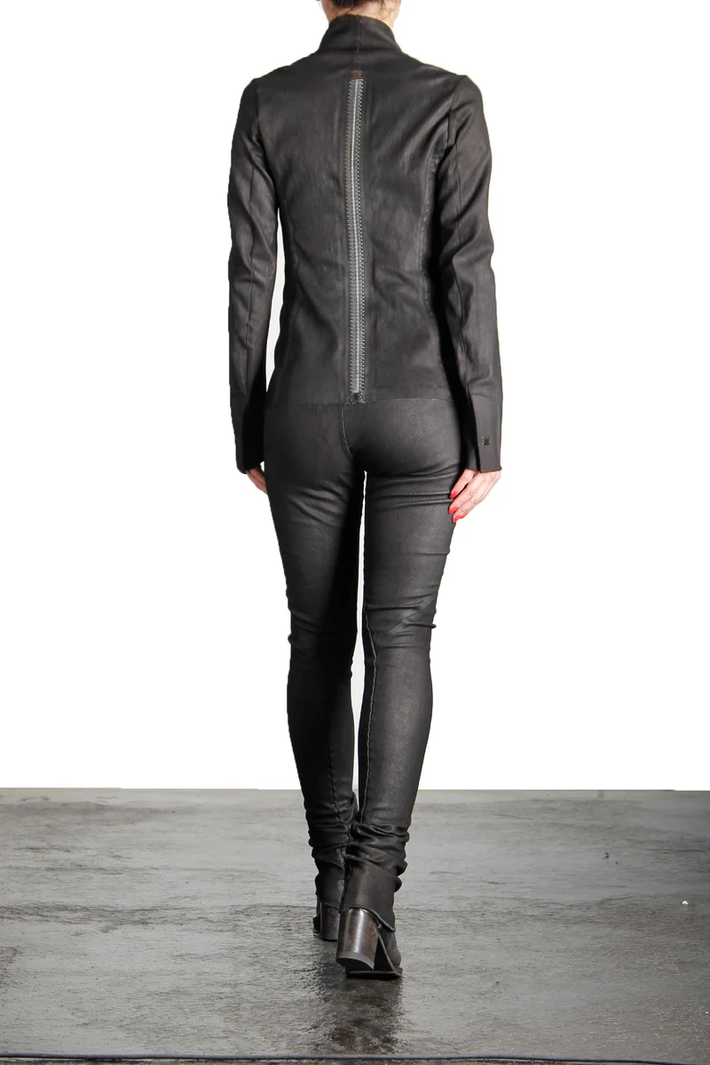 Isaac Sellam Damen Leder Jacke Blouson schwarz
