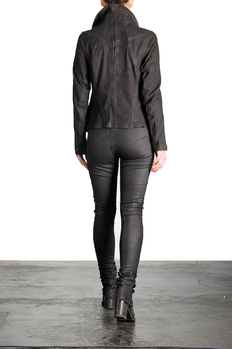 Isaac Sellam Damen Leder Hose schwarz