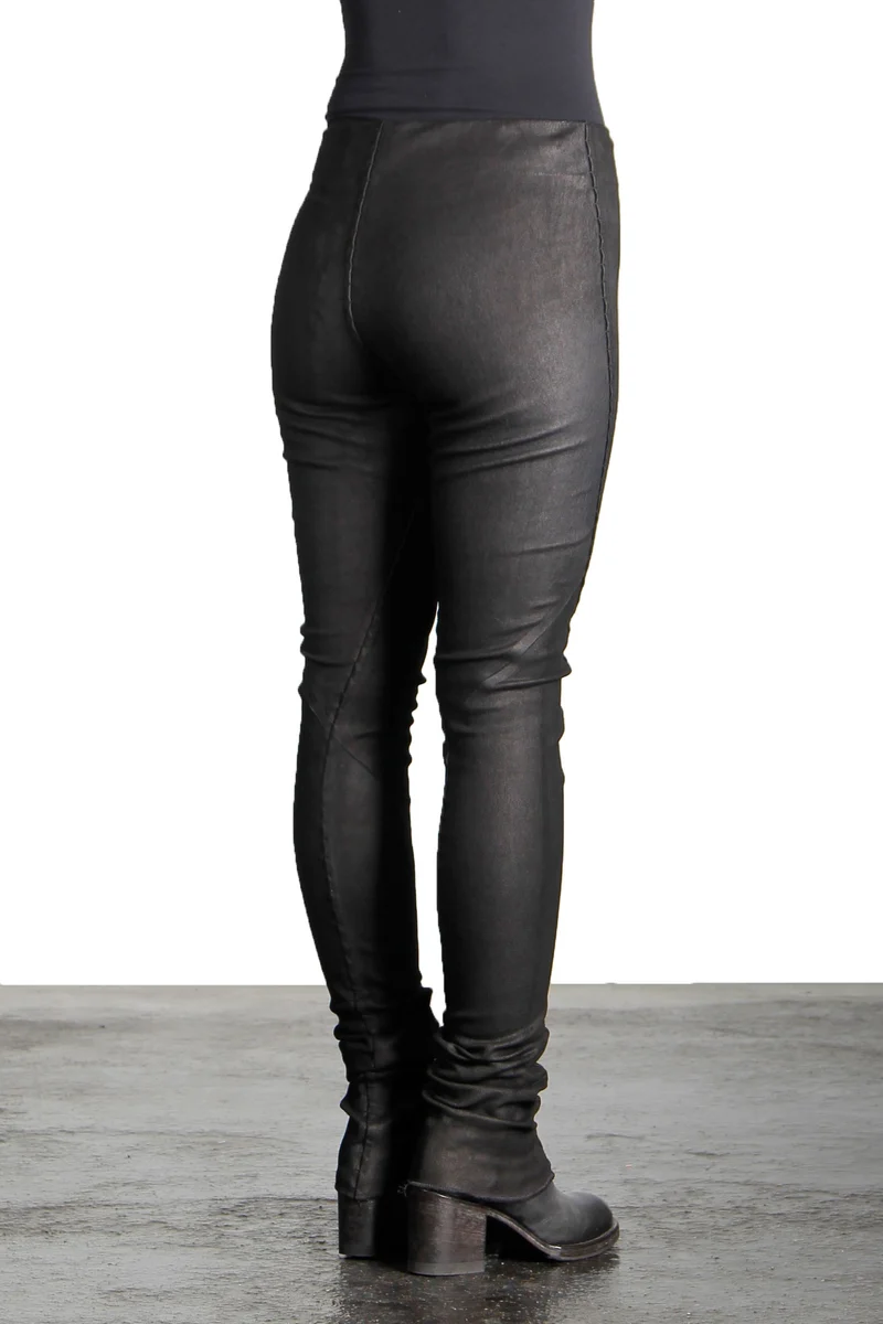 Isaac Sellam Damen Leder Hose schwarz