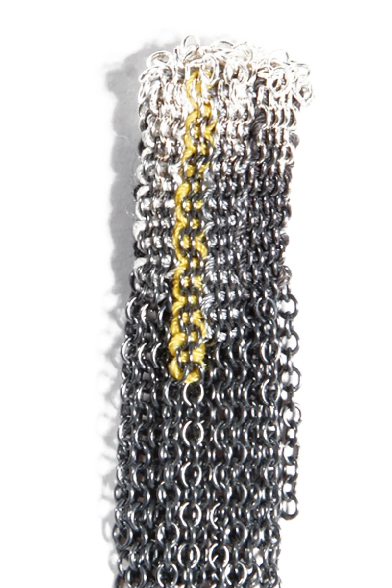17 by Stephanie Schneider Kettenohrringe silber schwarz gelb