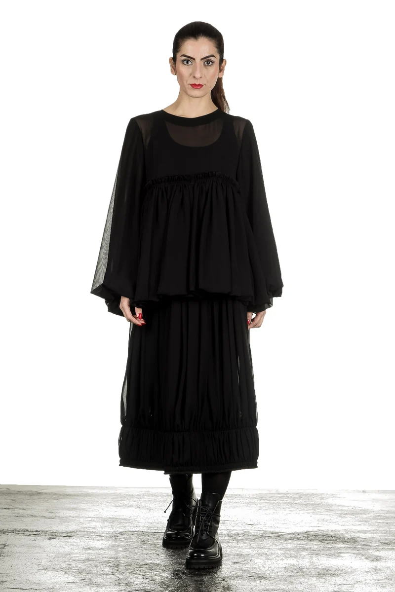 Comme Des Garçons Damen Rock mit Stretchbund schwarz