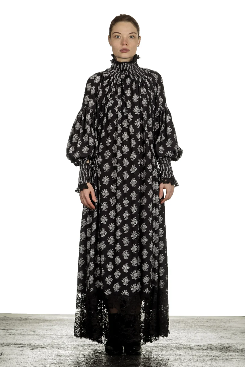 Paco Rabanne Damen Maxikleid mit Blumenstickerei mehrfarbig