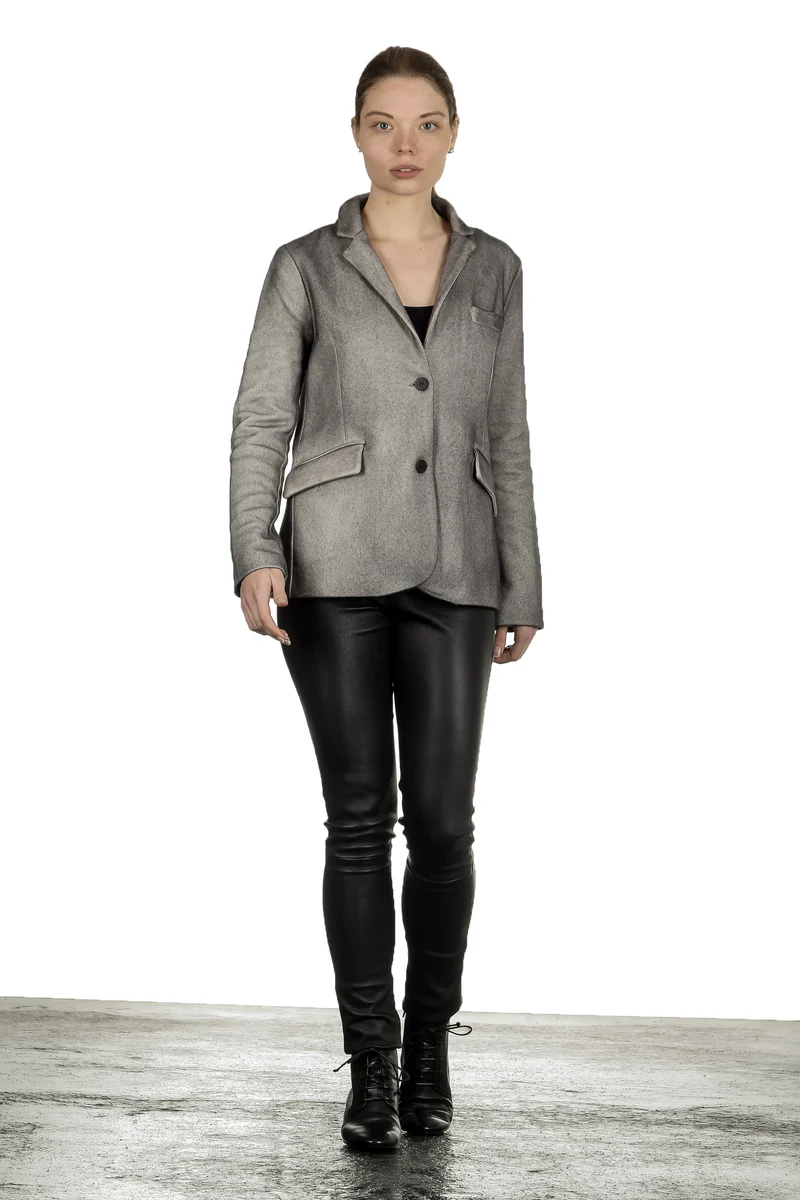 AVANT TOI Damen Ausgeblichener Blazer mit Blumen-Print mehrfarbig