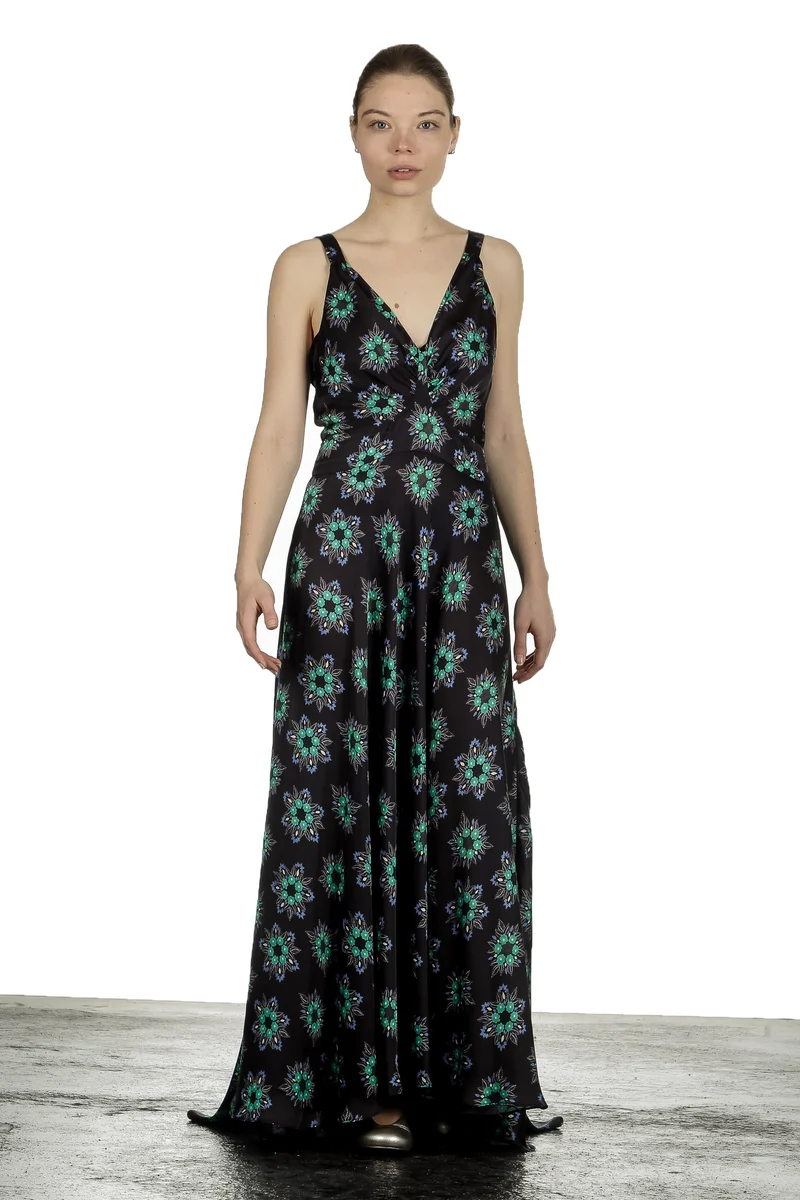 Paco Rabanne Damen Maxikleid mit Blumen-Print multicolor
