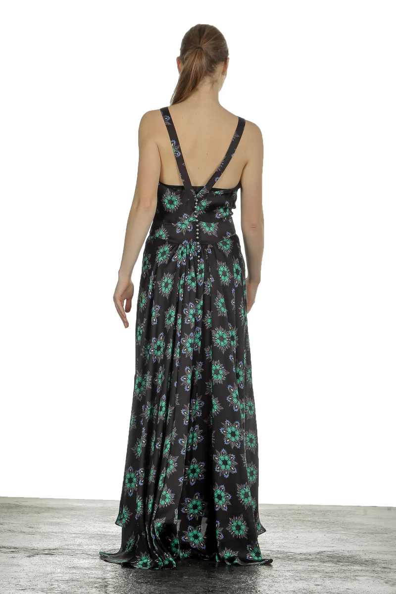 Paco Rabanne Damen Maxikleid mit Blumen-Print multicolor