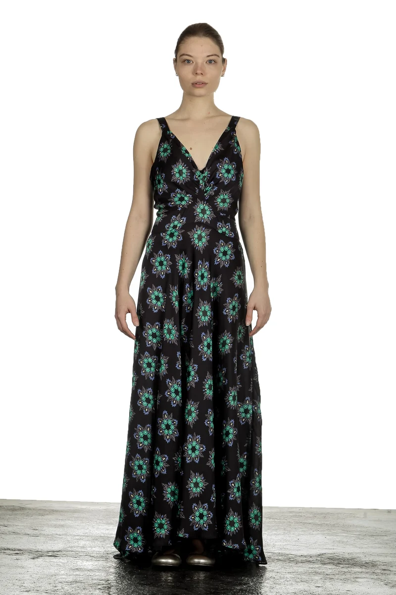Paco Rabanne Damen Maxikleid mit Blumen-Print multicolor